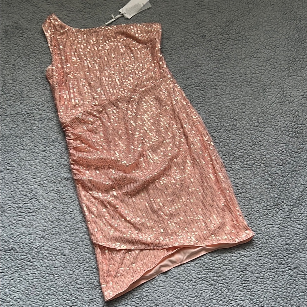 NWT Grace Karin Women's One Shoulder Sequin Lined Wrap Dress - Picture 4 of 9